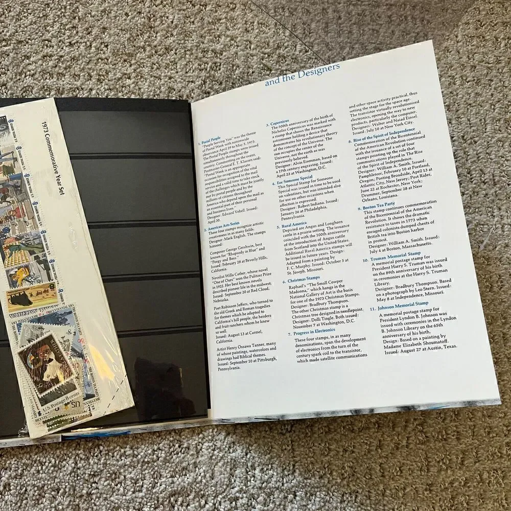 1973 US Postal Service Souvenir Mint Stamp Set - Mini Album Vintage Lot Set 2
